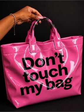 Pink Statement Tote Travel Bag - "Don't Touch My Bag"